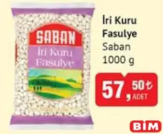 SABAN İRİ KURU FASULYE 1000 G